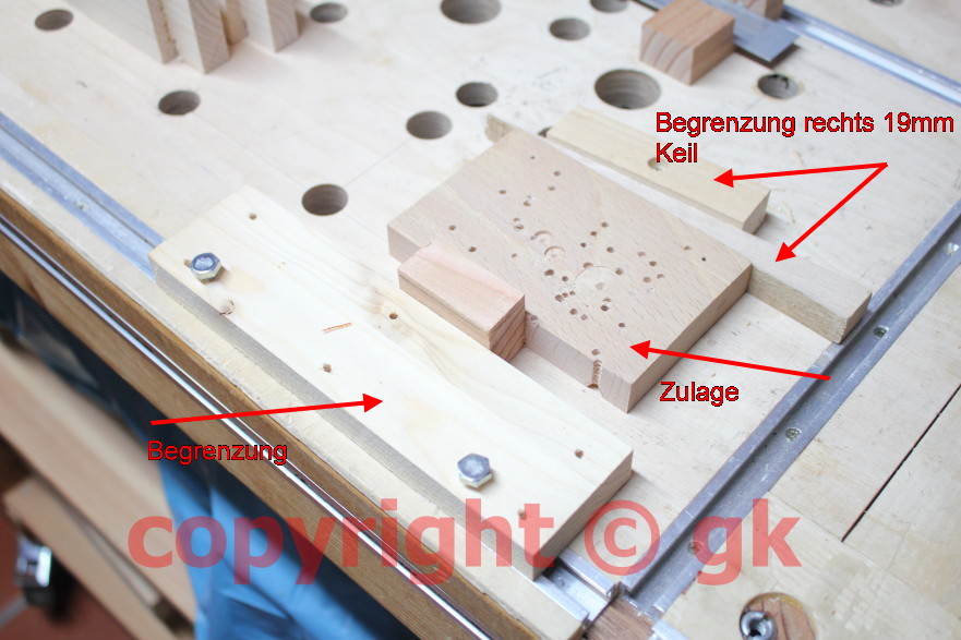 Einpassen eines Klötzchen in vorhandene Nut